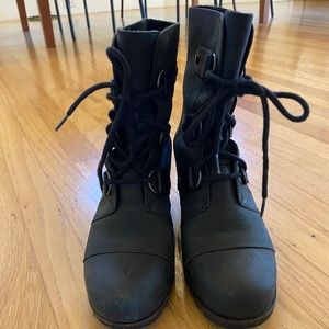 Sorel Joan of Arctic Lace Up Wedge Lexie Wedge Brown Leather 8.5